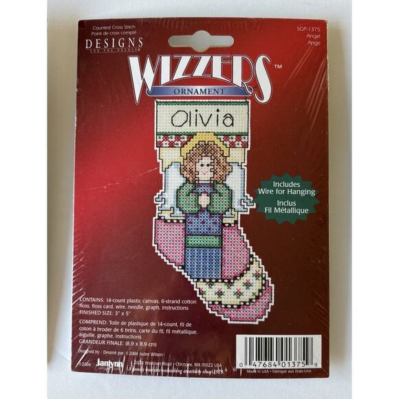 Janlynn Designs For The Needle Wizzers Cross Stitch Ornaments Lot of 3‎ (1852) - Picture 4 of 5